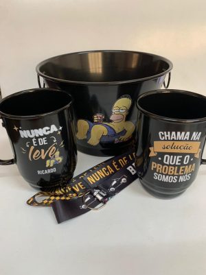 Kit 2 Canecas Personalizadas + Balde De 5 Litros