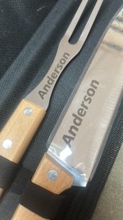 2 Peças - Kit Churrasco Personalizado a Laser