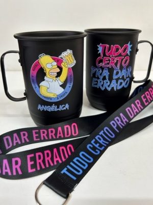 Caneca de Alumínio Personalizada com Tirante - 800ml