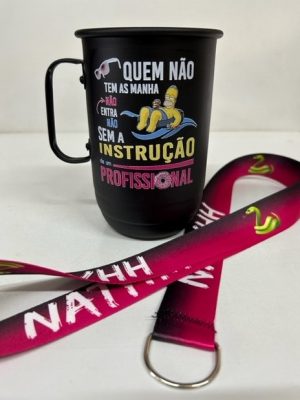 Caneca de Alumínio Personalizada com Tirante - 500ml