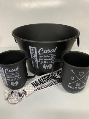 Kit 2 Canecas Personalizadas + Balde De 5 Litros