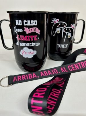 Caneca de Alumínio Personalizada com Tirante - 800ml