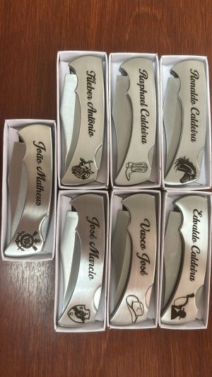 Canivete em Inox Personalizado com Clip de Bolso Discreto e Ótimo Fio de Corte