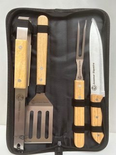 4 Peças - Kit Churrasco Personalizado a Laser